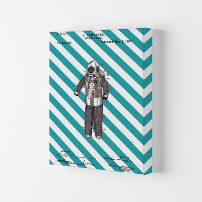 Diving Armor Patent Side Stripe Art Print by Jason Stanley Canvas