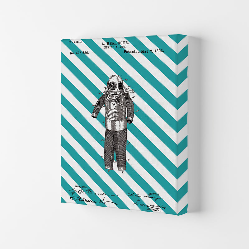 Diving Armor Patent Side Stripe Art Print by Jason Stanley Canvas