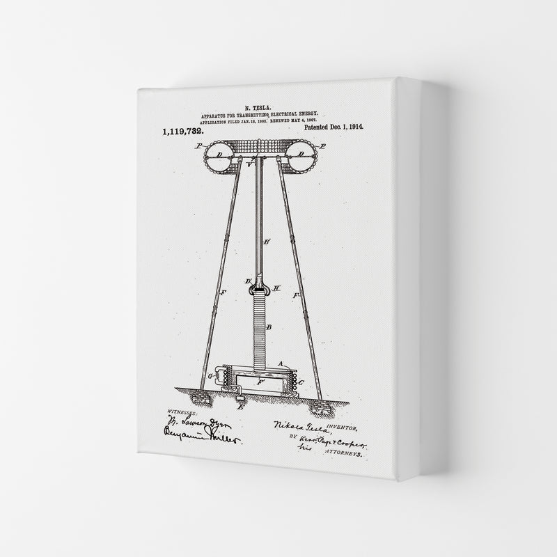 Tesla Electrical Energy Patent Art Print by Jason Stanley Canvas