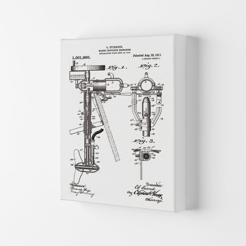 Outboard Boat Propeller Patent Art Print by Jason Stanley Canvas