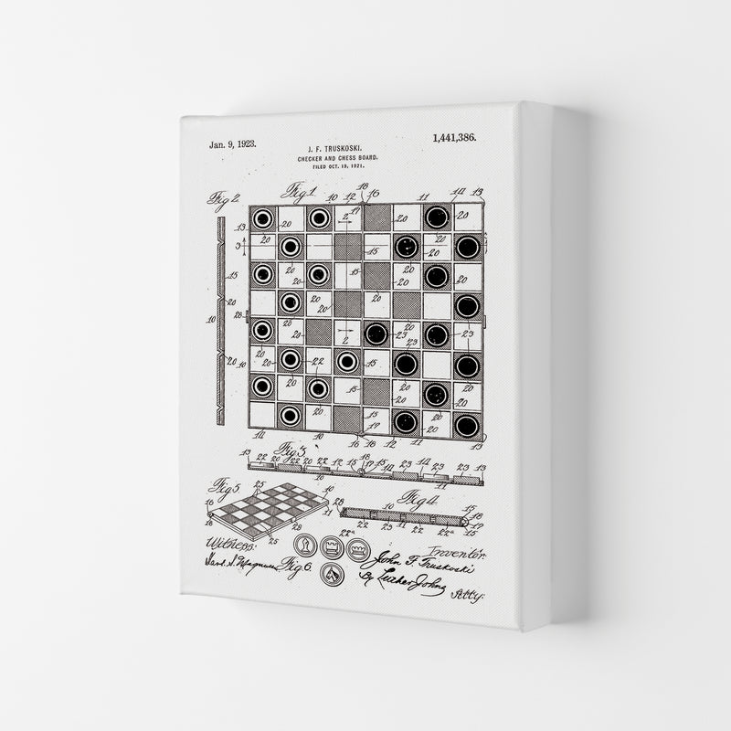 Chess And Checkers Board Patent Art Print by Jason Stanley Canvas