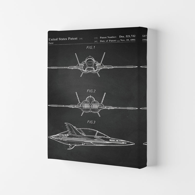 Batwing Patent- Chalkboard Art Print by Jason Stanley Canvas