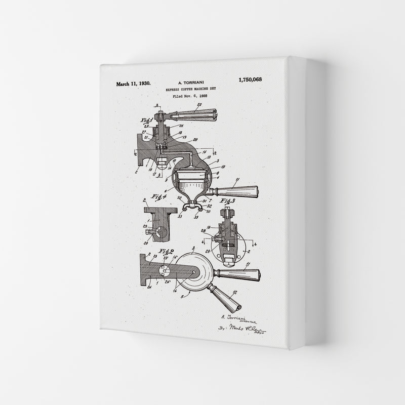 Espresso Coffee Machine Patent Art Print by Jason Stanley Canvas