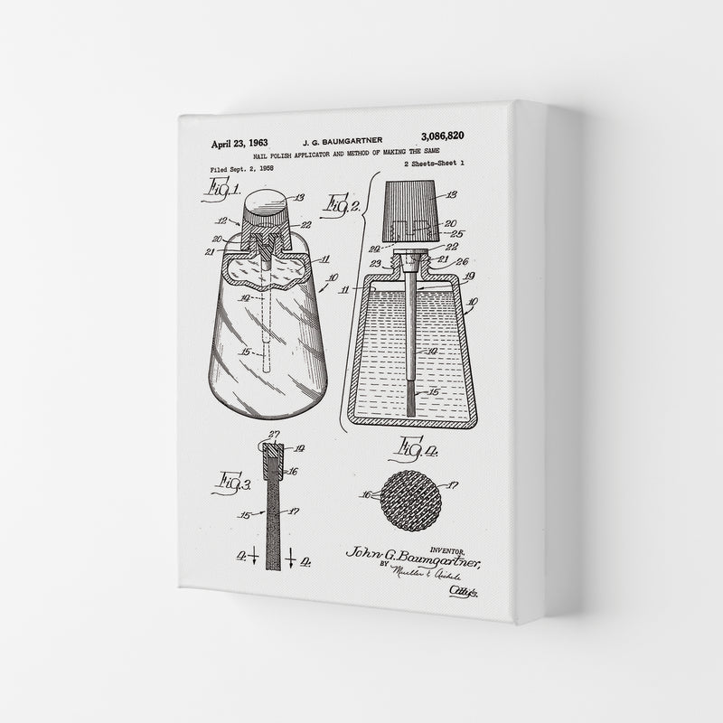 Nail Polish Applicator Patent Art Print by Jason Stanley Canvas