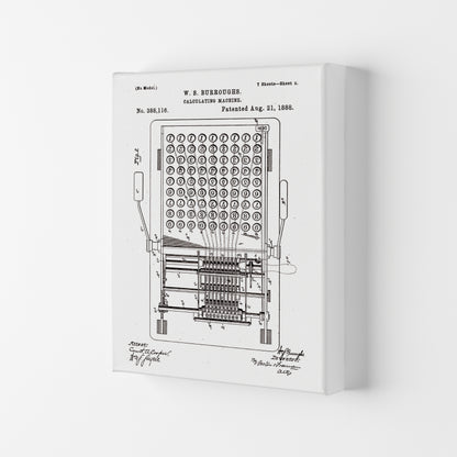 Calculating Machine Patent 2 Art Print by Jason Stanley Canvas