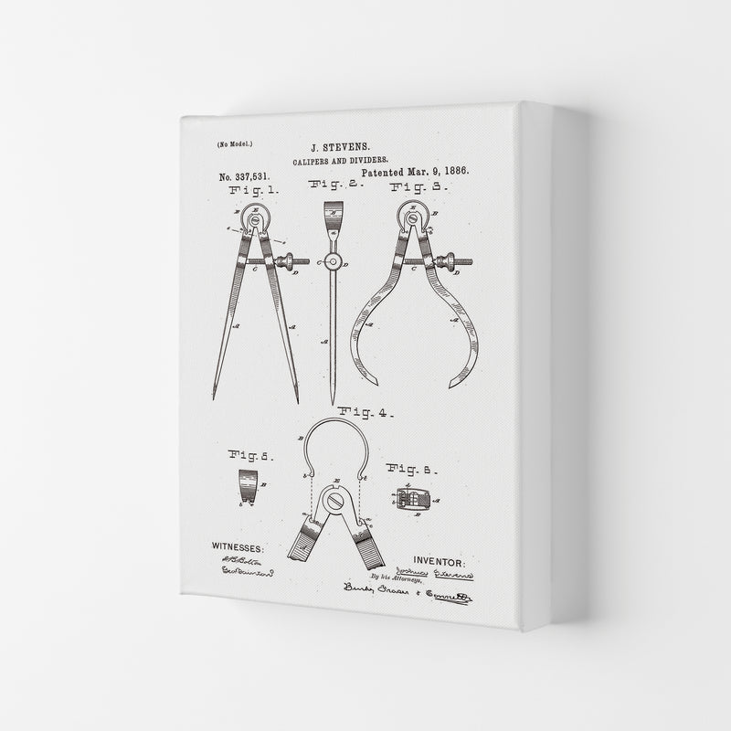 Calipers And Dividers Patent Art Print by Jason Stanley Canvas
