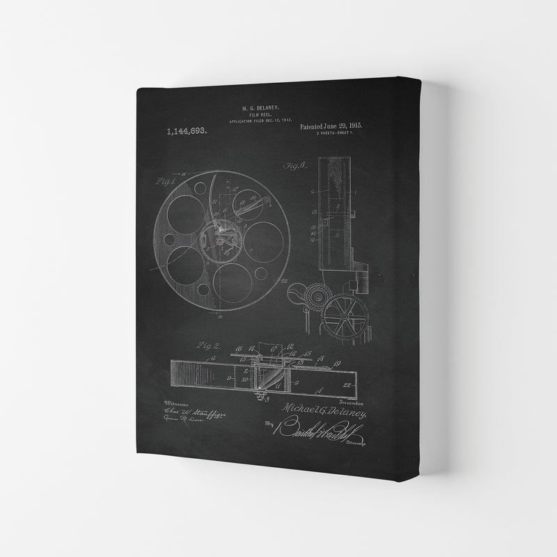 Film Reel Patent 2-Chalkboard Art Print by Jason Stanley Canvas