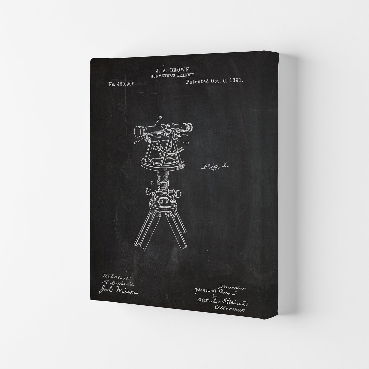 Surveyor's Transit Patent Art Print by Jason Stanley Canvas