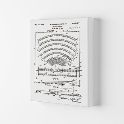 Drive In Theatre Patent Art Print by Jason Stanley Canvas