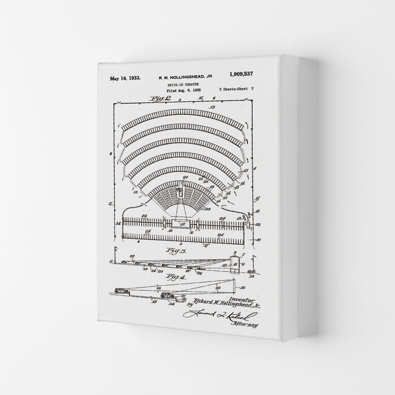 Drive In Theatre Patent Art Print by Jason Stanley Canvas