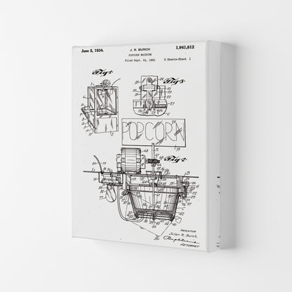 Popcorn Machine Patent 2 Art Print by Jason Stanley Canvas