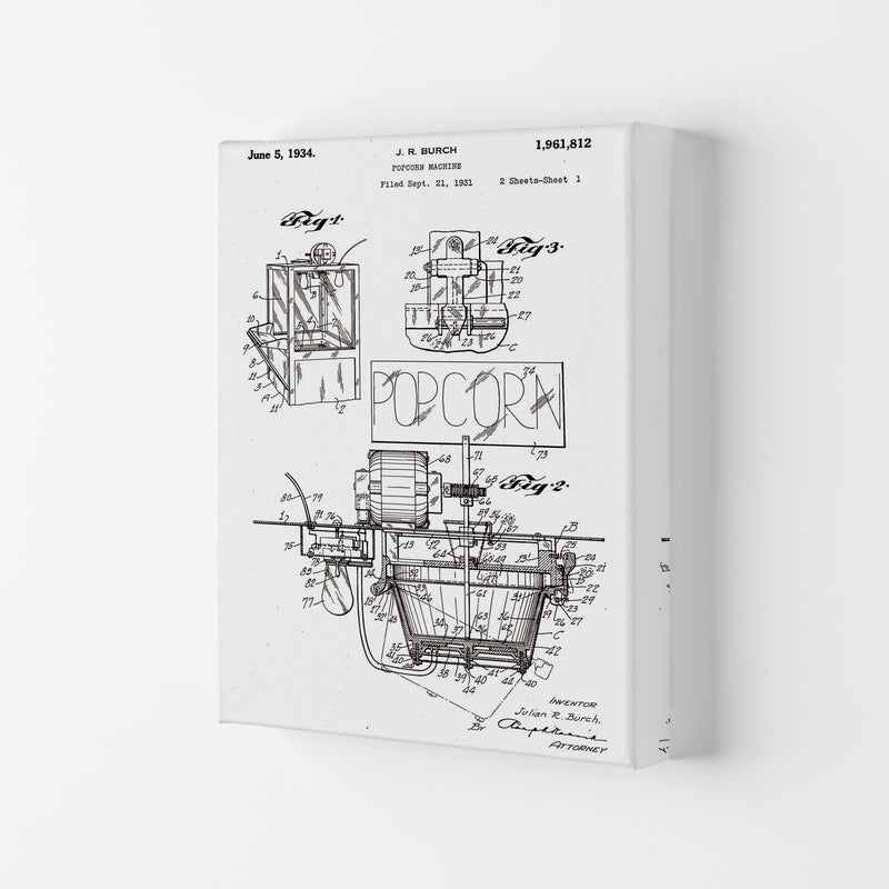 Popcorn Machine Patent 2 Art Print by Jason Stanley Canvas