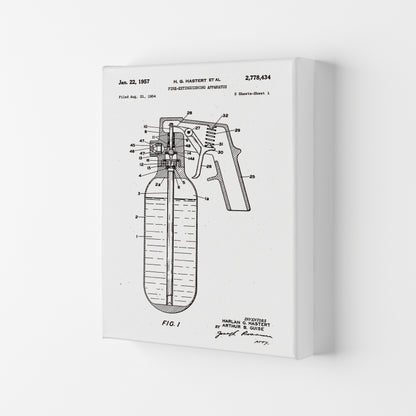 Fire Extinguisher Patent Art Print by Jason Stanley Canvas