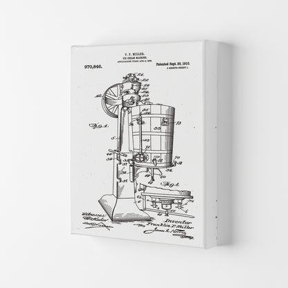 Ice Cream Machine Patent Art Print by Jason Stanley Canvas