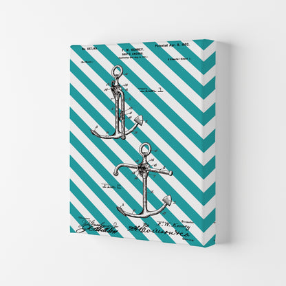 Anchor Patent Side Stripe Art Print by Jason Stanley Canvas