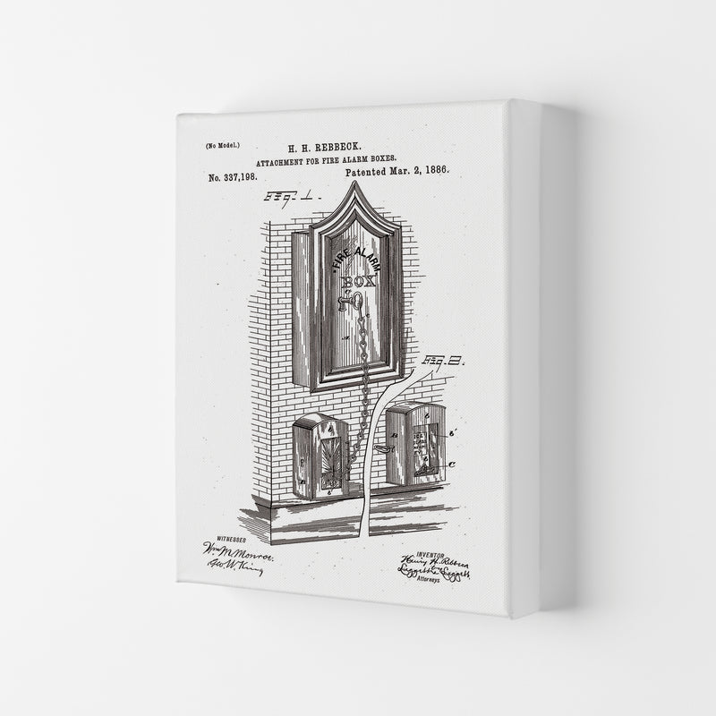 Fire Alarm Box Patent Art Print by Jason Stanley Canvas