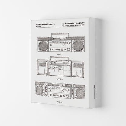Ghetto Blaster Patent Art Print by Jason Stanley Canvas