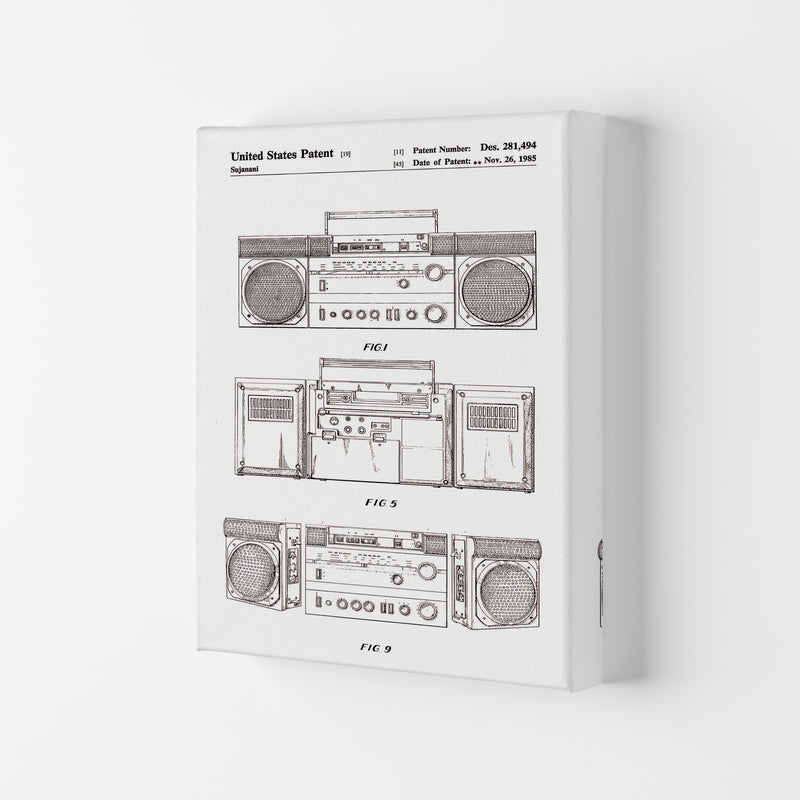 Ghetto Blaster Patent Art Print by Jason Stanley Canvas