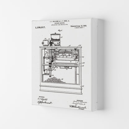 Popcorn Machine Patent Art Print by Jason Stanley Canvas