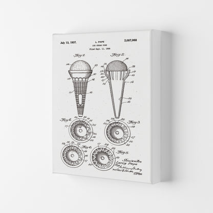 Ice Cream Cone Patent Art Print by Jason Stanley Canvas