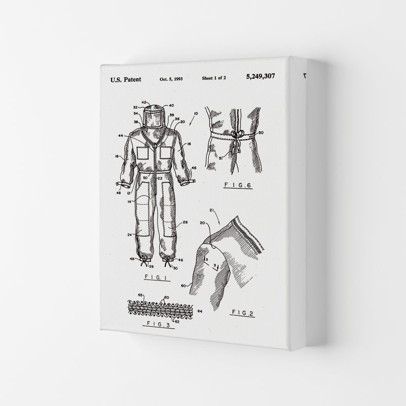 Bee Keeper Suit Patent Art Print by Jason Stanley Canvas