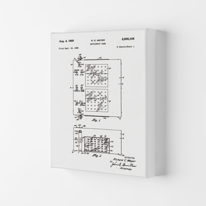 Battleship Game Patent Art Print by Jason Stanley Canvas