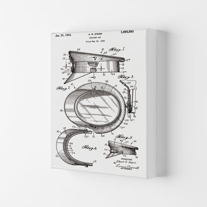 Police Man Hat Patent Art Print by Jason Stanley Canvas