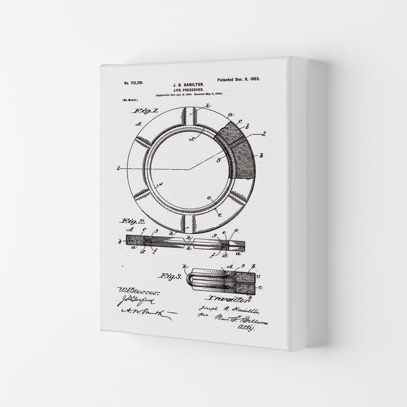 Life Preserver Patent Art Print by Jason Stanley Canvas