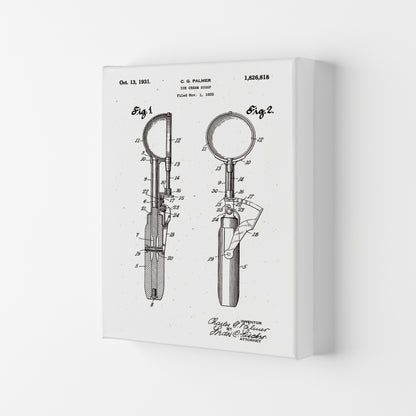 Ice Cream Scoop Patent Art Print by Jason Stanley Canvas
