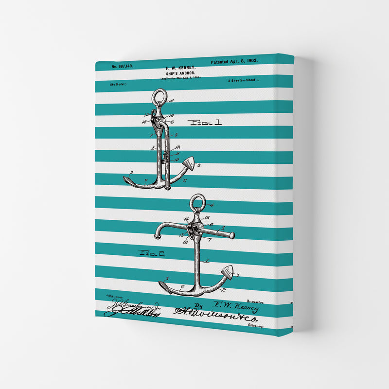 Anchor Patent Stripe Art Print by Jason Stanley Canvas