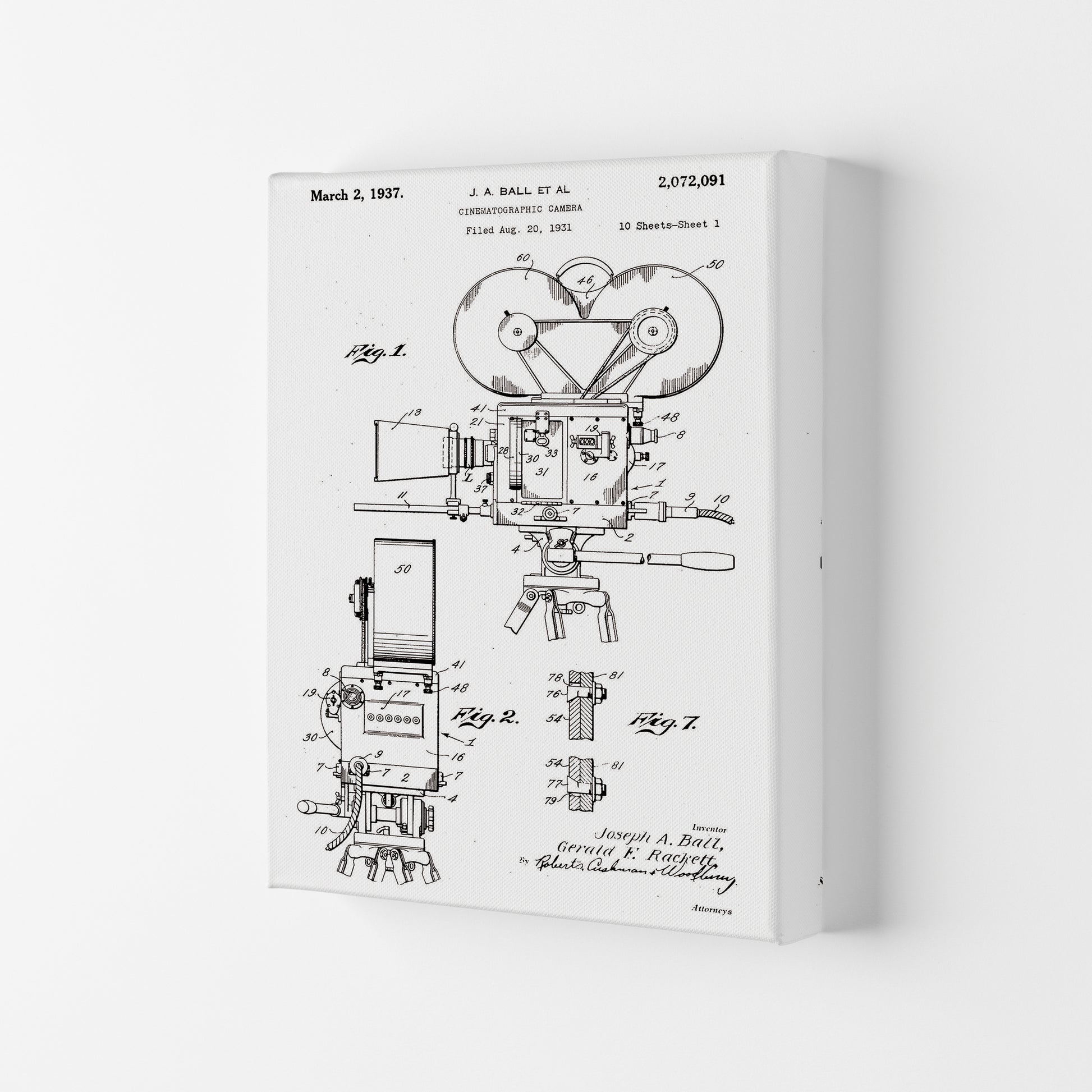 Cinema Camera Patent Art Print by Jason Stanley Canvas