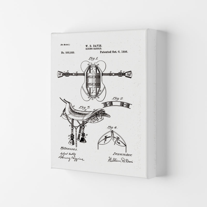 Riding Saddle Patent Art Print by Jason Stanley Canvas