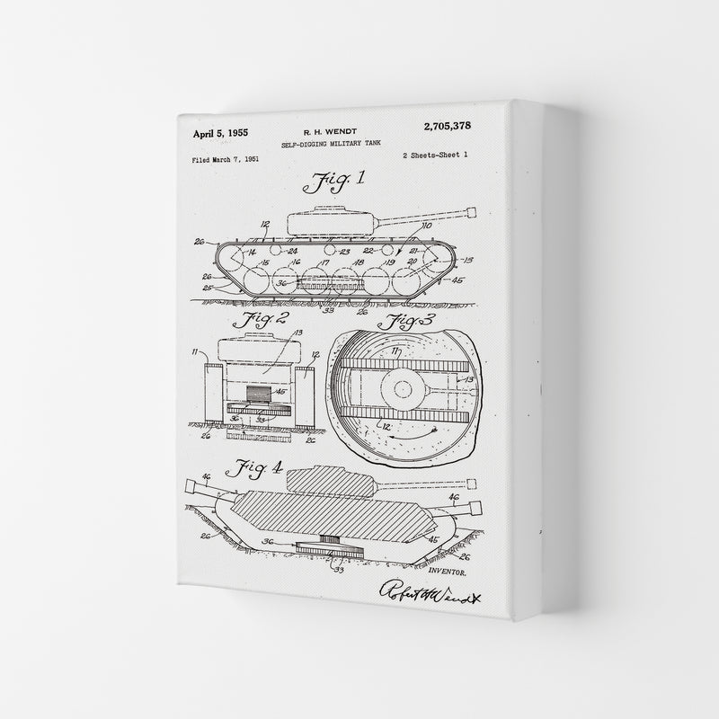Military Tank Patent Art Print by Jason Stanley Canvas