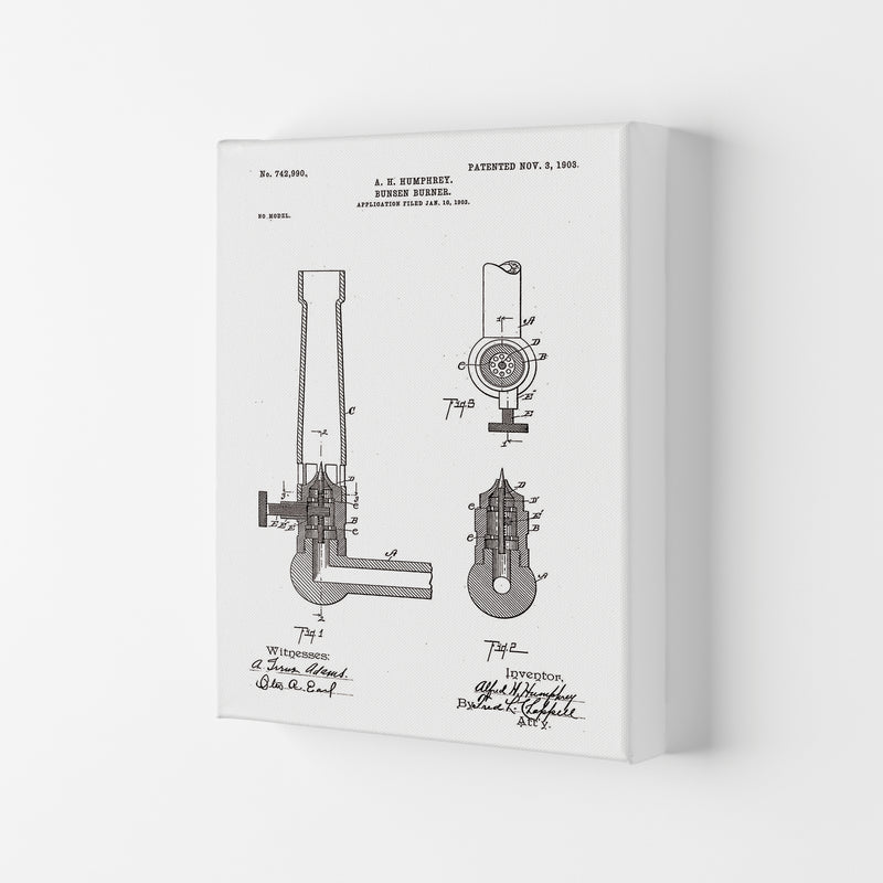 Bunsen Burner Patent Art Print by Jason Stanley Canvas