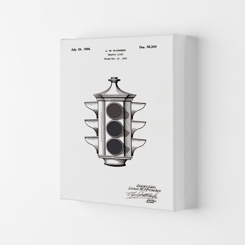 Traffic Light Patent Art Print by Jason Stanley Canvas