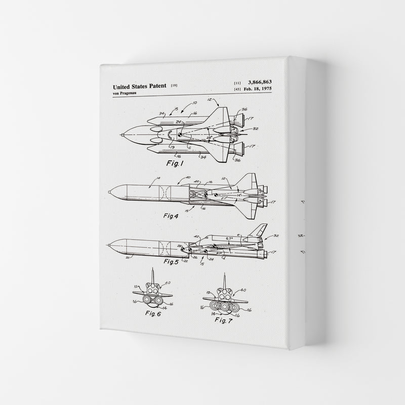 Space Shuttle Patent Art Print by Jason Stanley Canvas