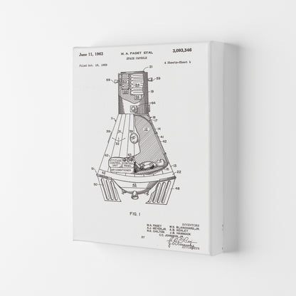 Space Capsule Patent Art Print by Jason Stanley Canvas