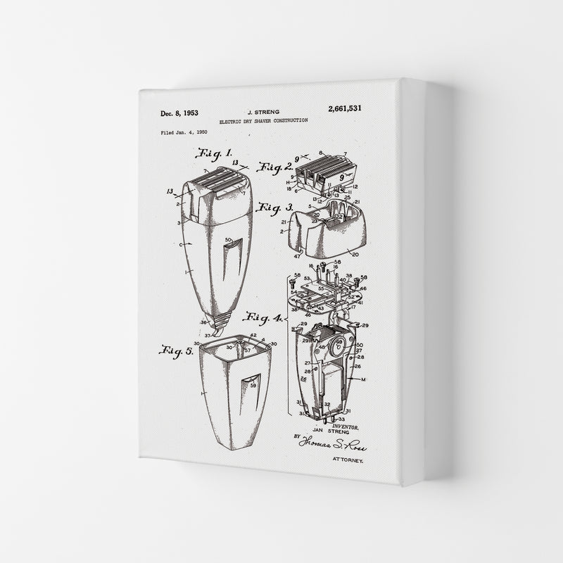 Electric Razor Patent Art Print by Jason Stanley Canvas