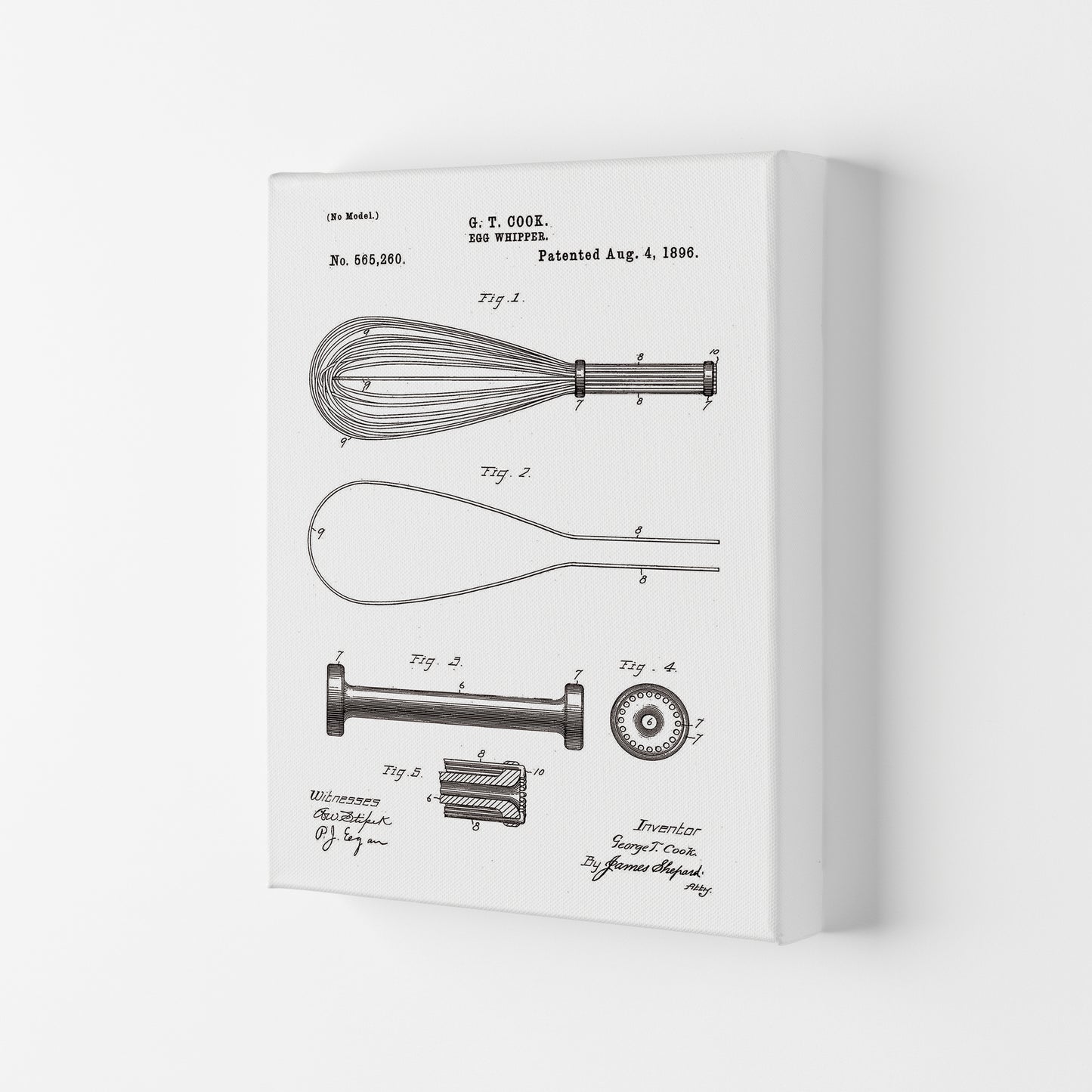 Egg Whipper Patent Art Print by Jason Stanley Canvas