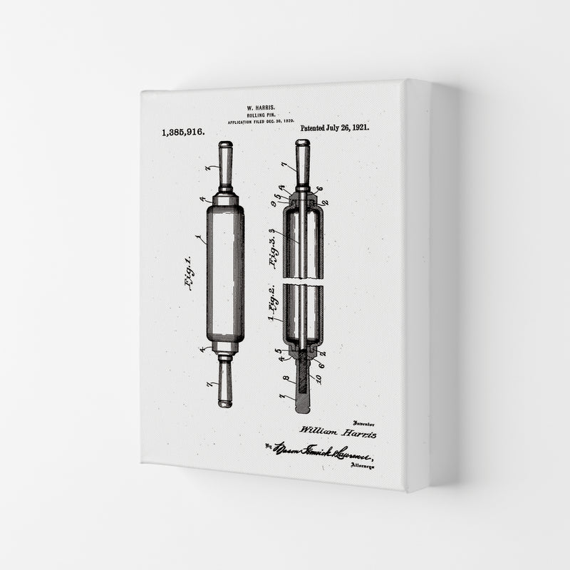 Rolling Pin Patent Art Print by Jason Stanley Canvas