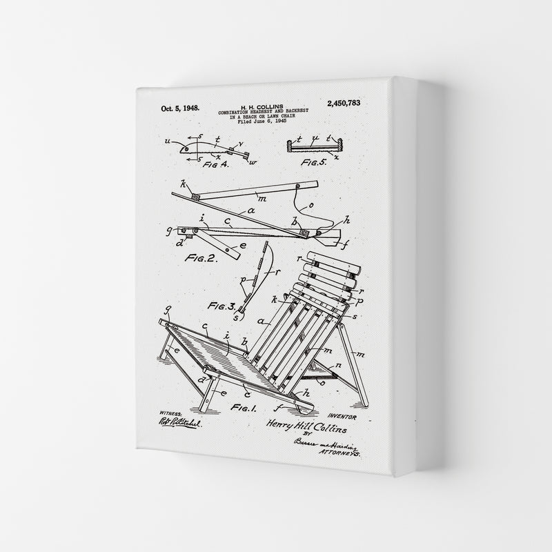 Beach Chair Patent Art Print by Jason Stanley Canvas