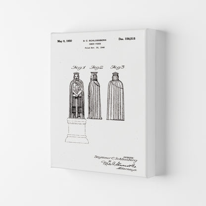 Chess Piece Patent Art Print by Jason Stanley Canvas