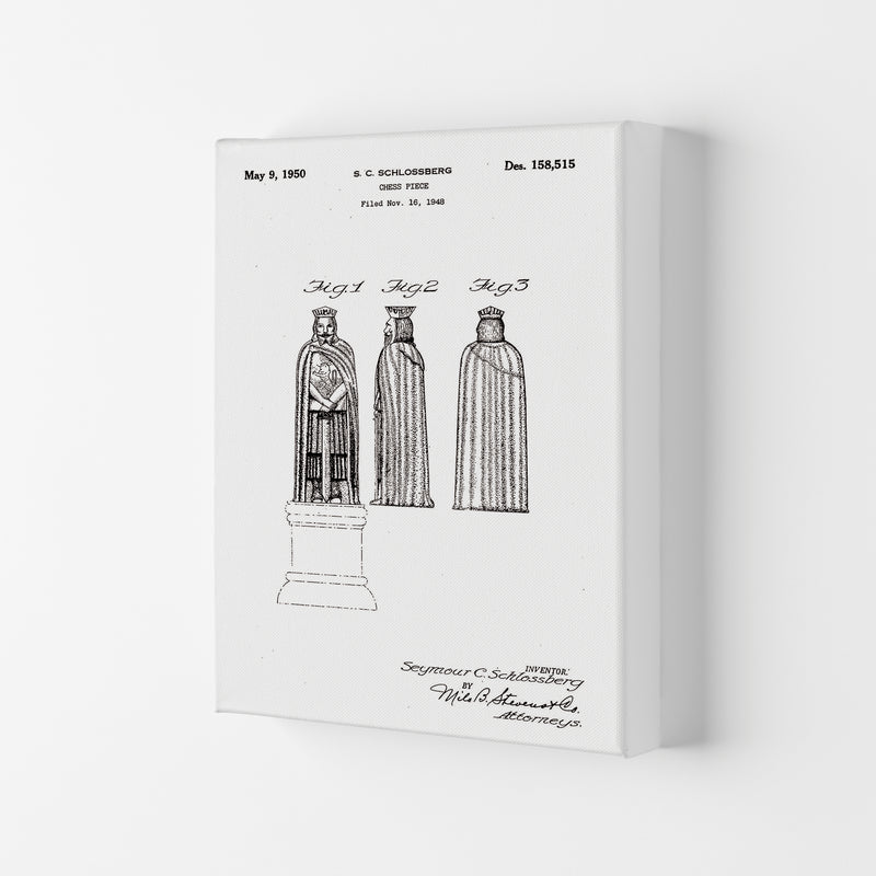 Chess Piece Patent Art Print by Jason Stanley Canvas