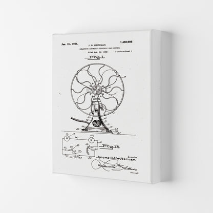 Electric Fan Patent Art Print by Jason Stanley Canvas