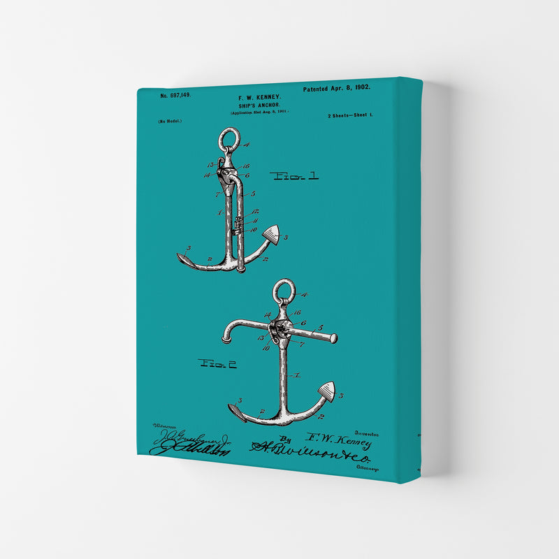 Anchor Patent Blue Art Print by Jason Stanley Canvas