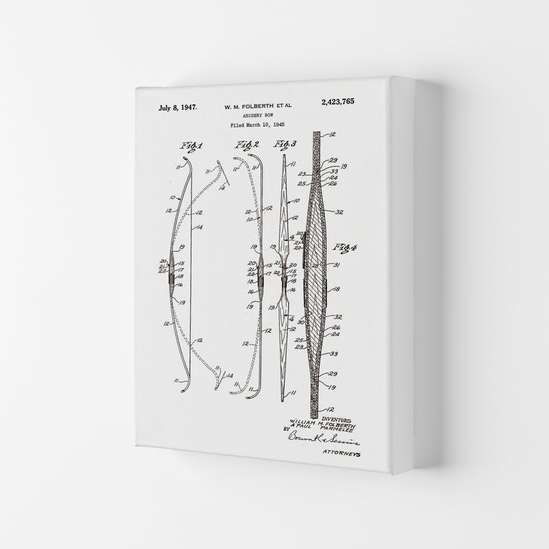 Archery Bow Patent Art Print by Jason Stanley Canvas