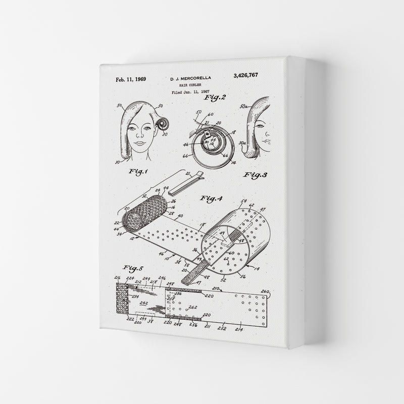 Hair Curler Patent Art Print by Jason Stanley Canvas