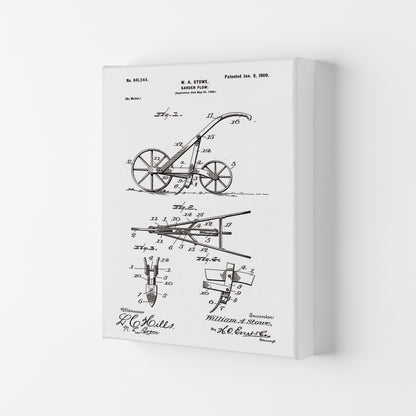Garden Plow Patent Art Print by Jason Stanley Canvas