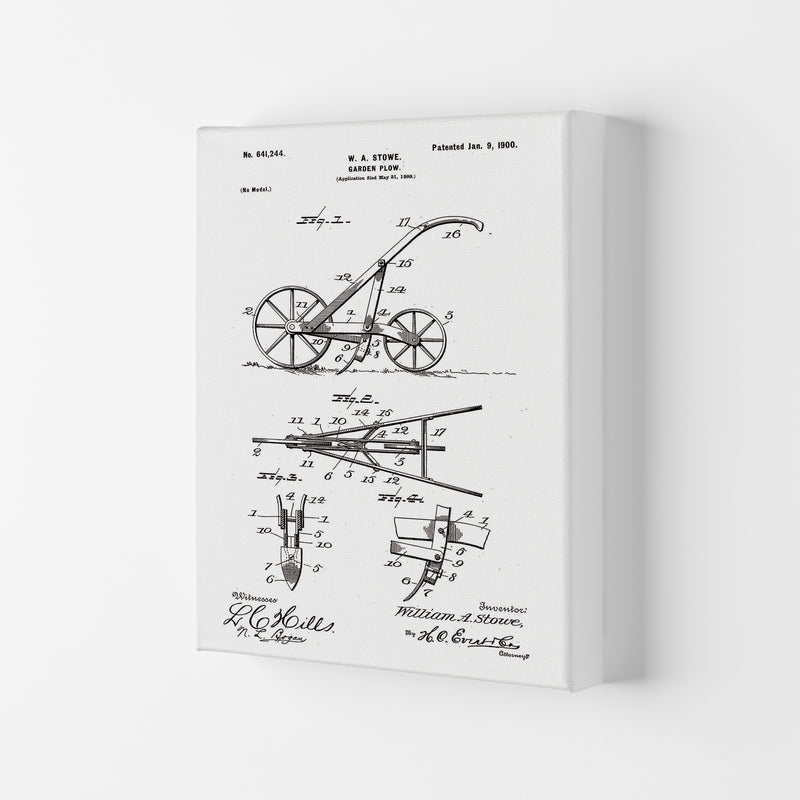 Garden Plow Patent Art Print by Jason Stanley Canvas