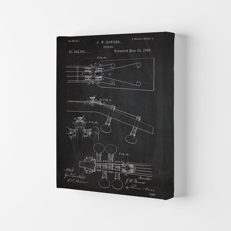 Guitar Neck Patent Art Print by Jason Stanley Canvas